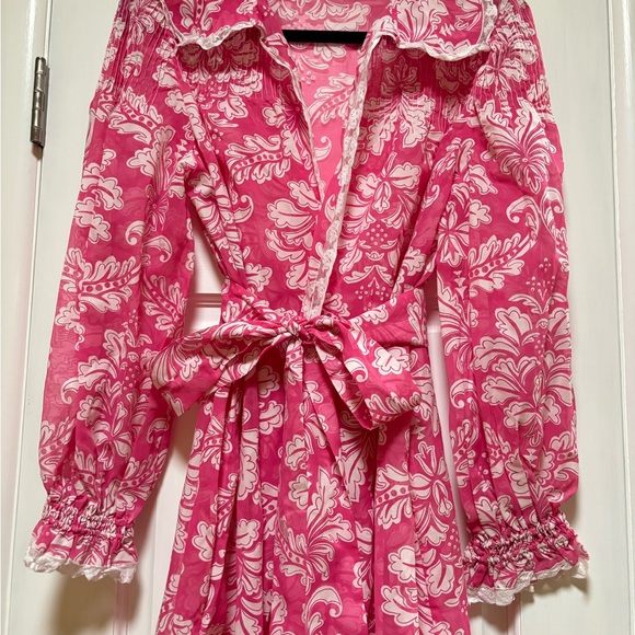 Pink Floral Long Robe - Picture 6 of 12